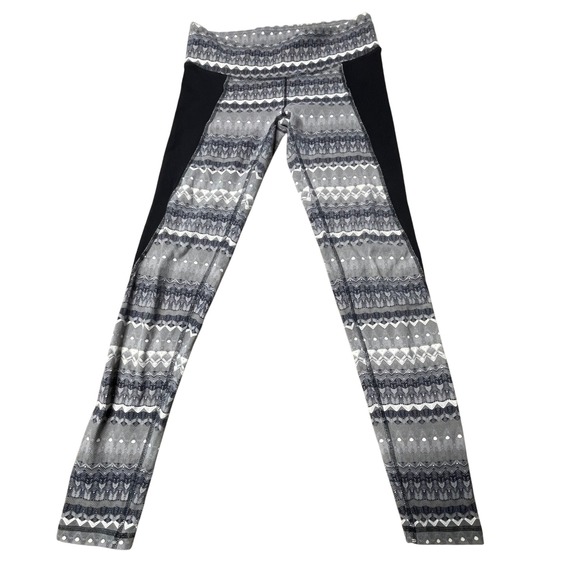 ALO Yoga Pants - Alo Yoga Leggings Medium‎ Gray Black Patterned Activewear Athletic Pants